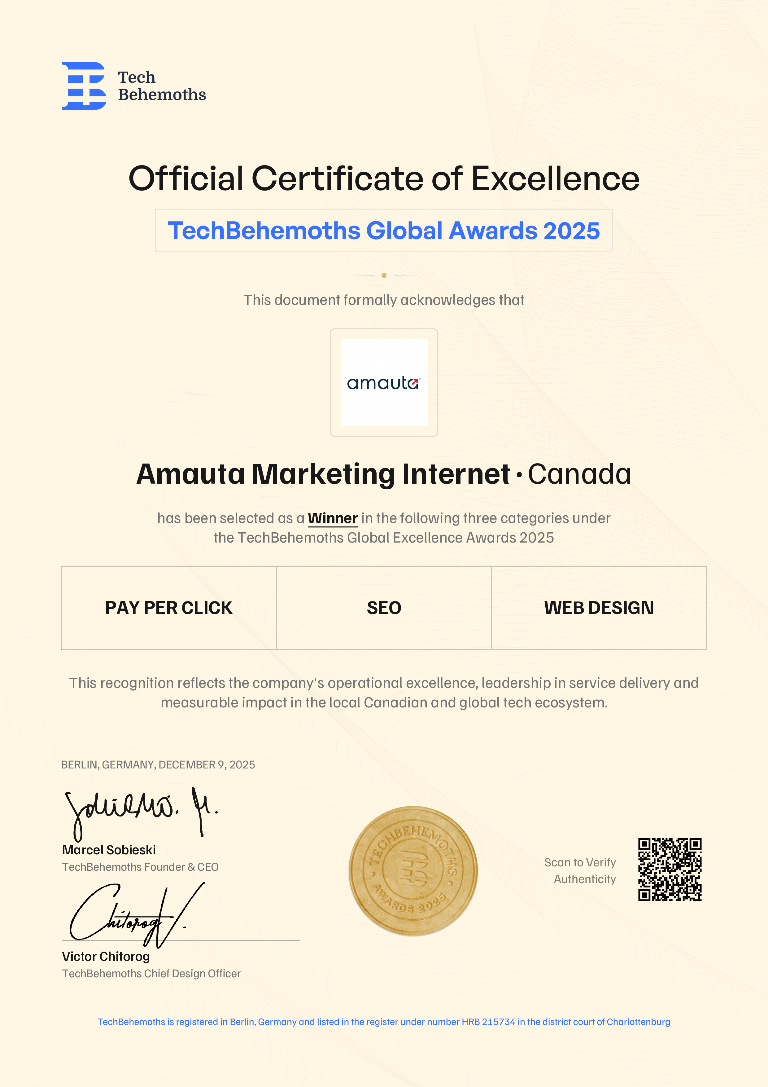 Amauta Marketing Internet Certificate