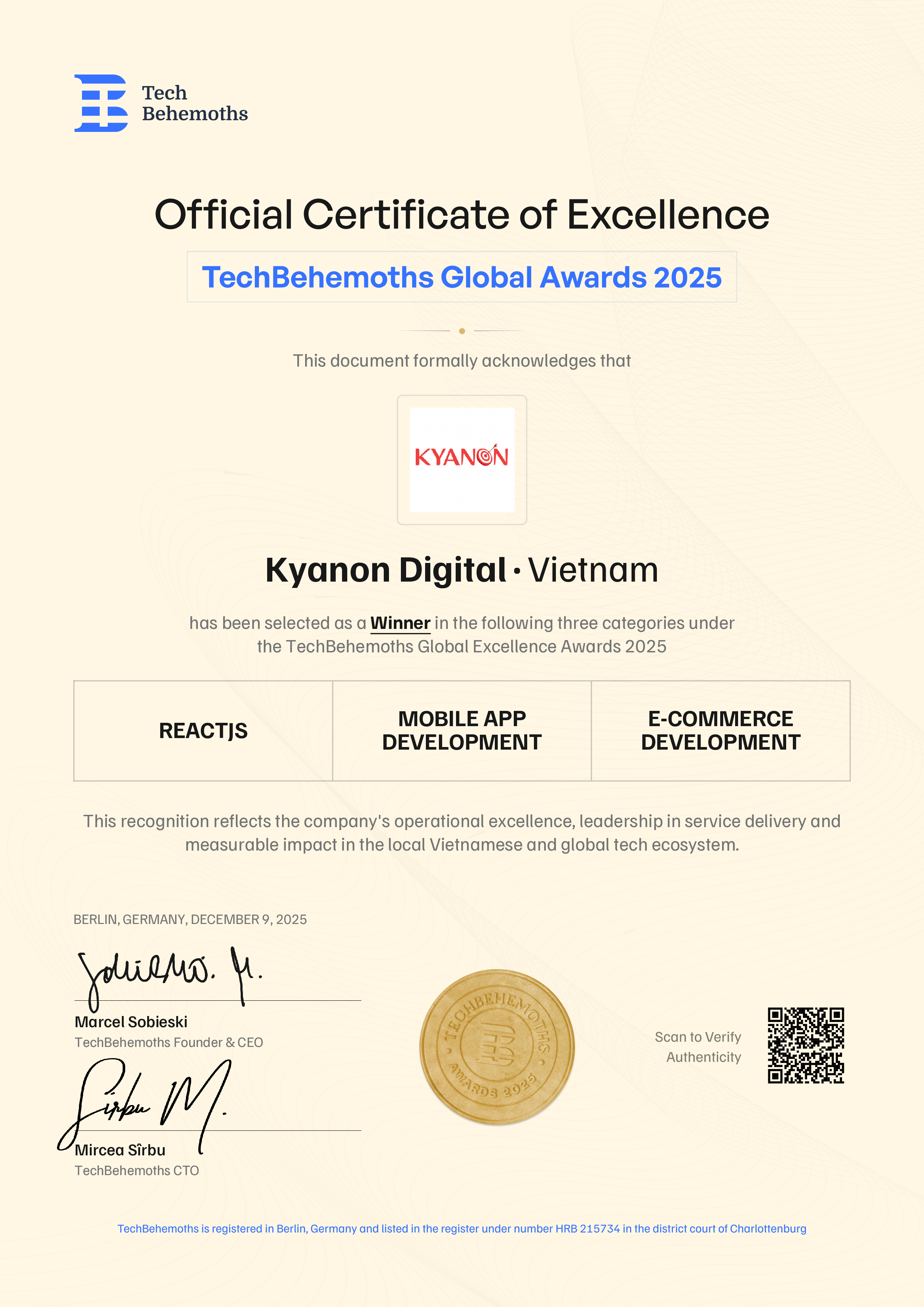 Kyanon Digital Certificate