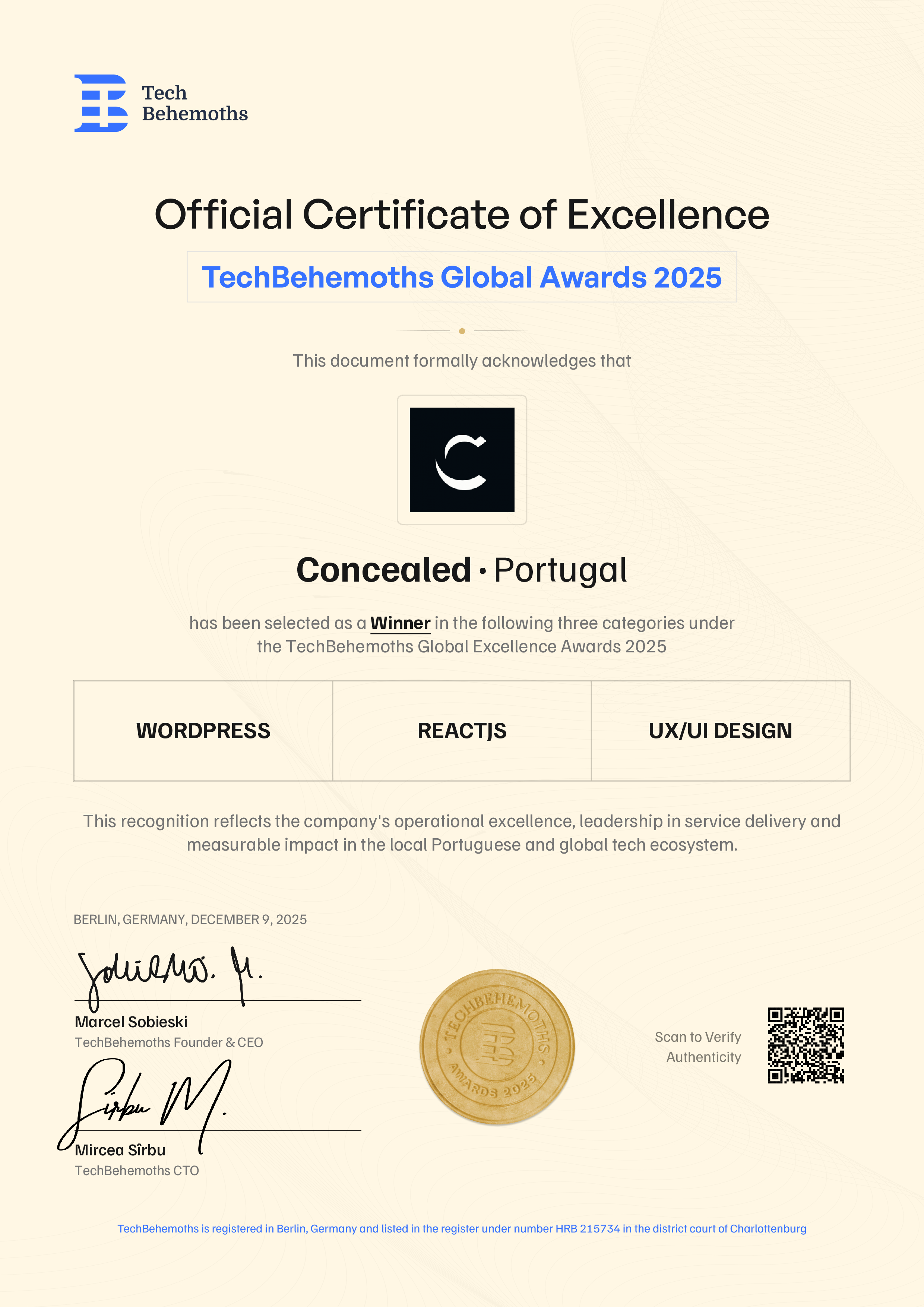 Concealed Certificate