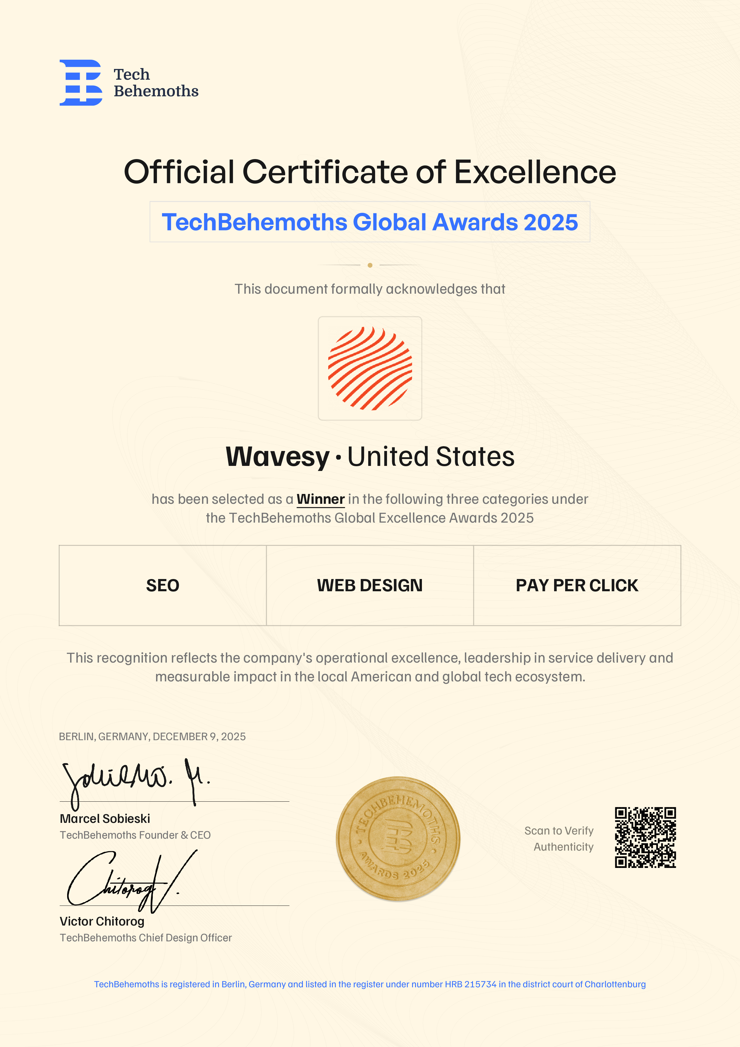 Wavesy Certificate