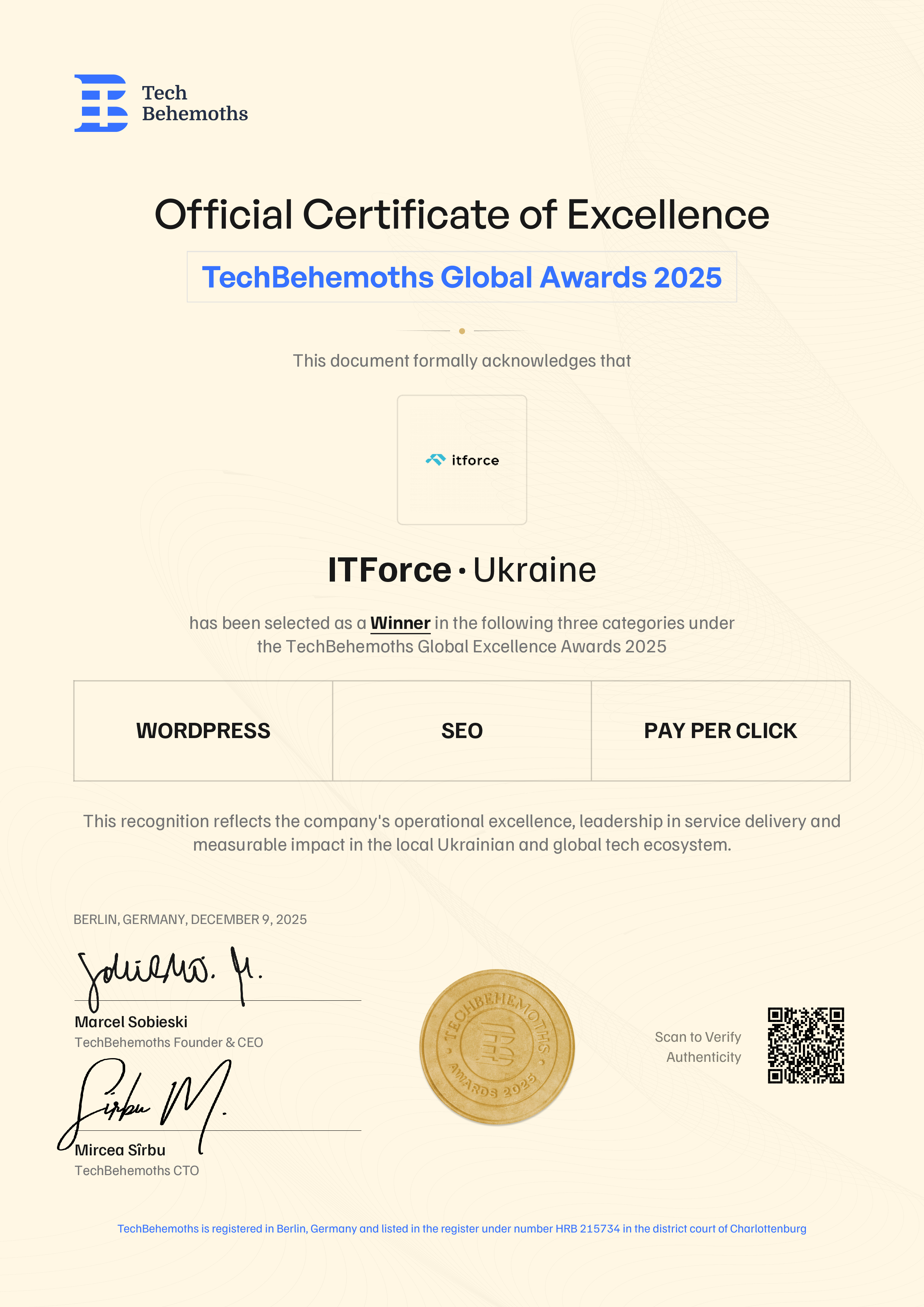 ITForce Certificate