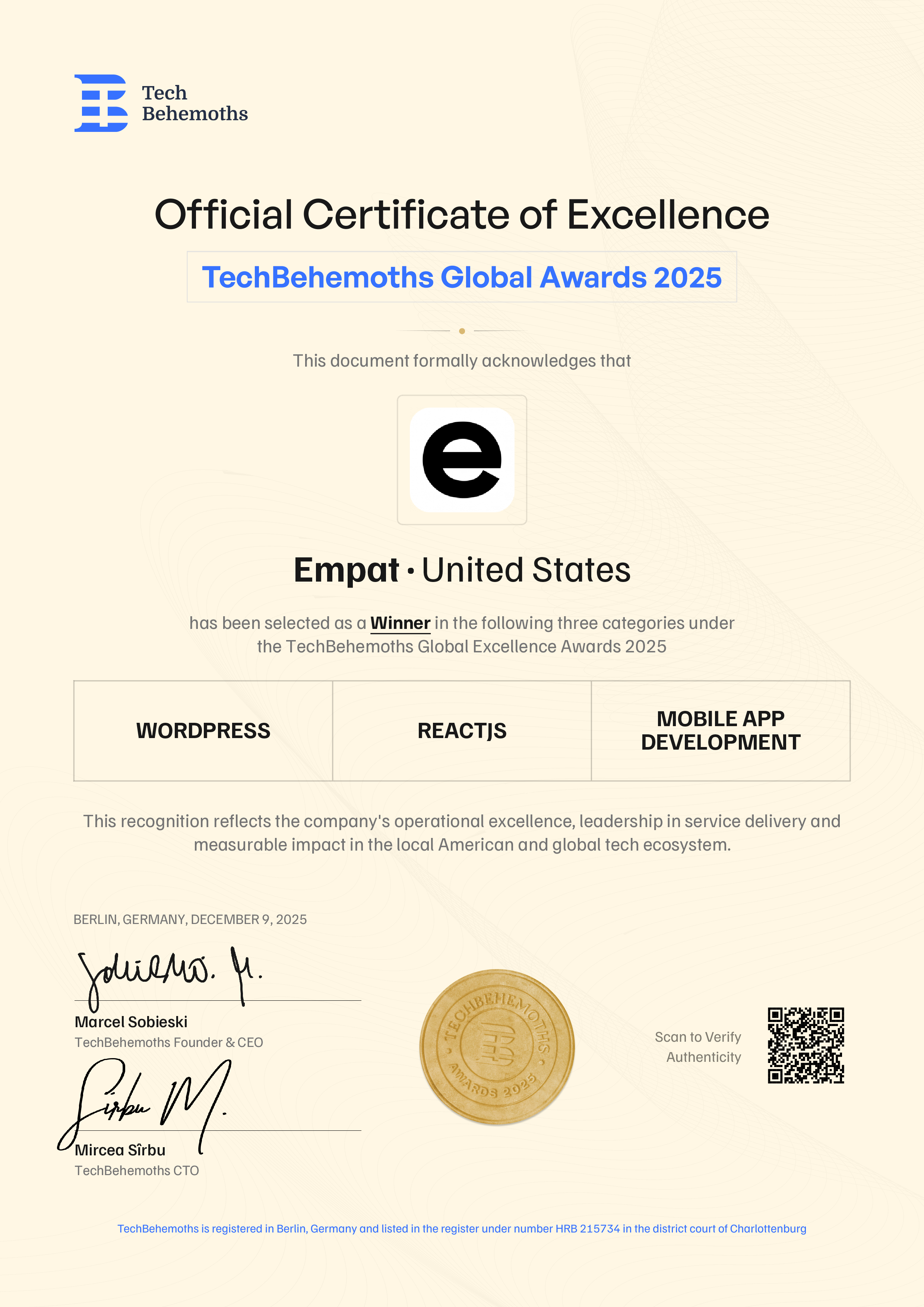Empat Certificate