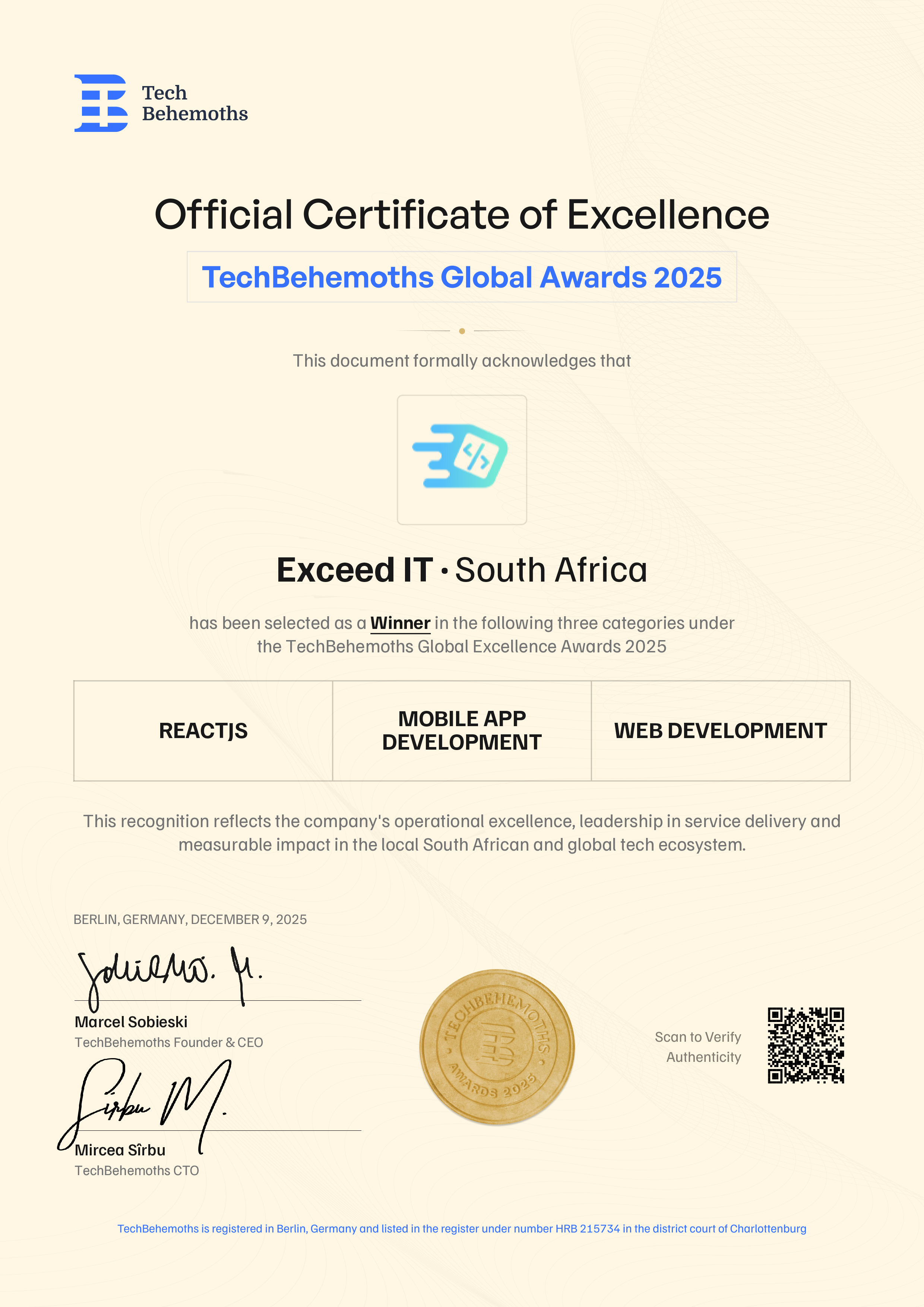 Exceed IT Certificate