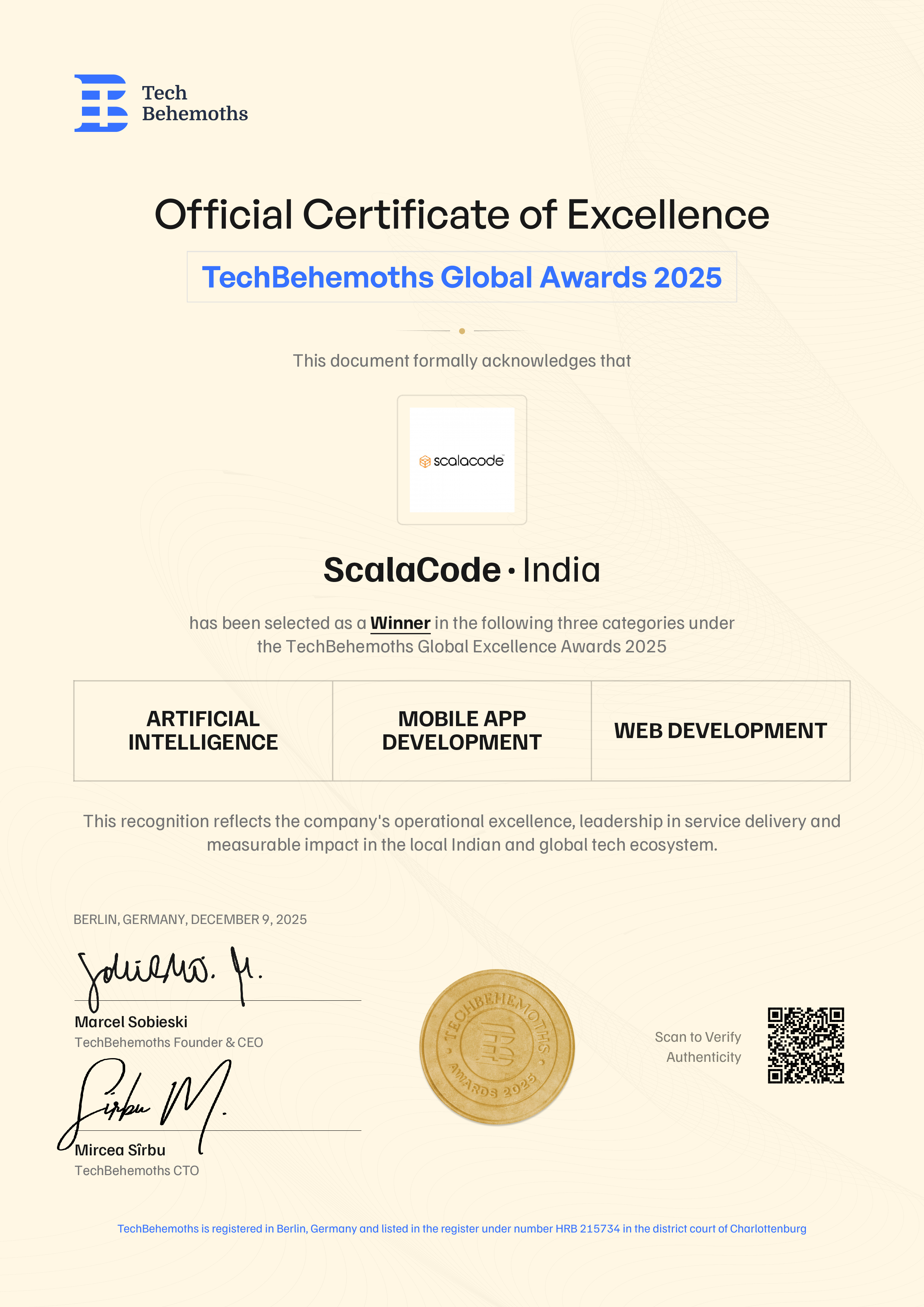 ScalaCode Certificate
