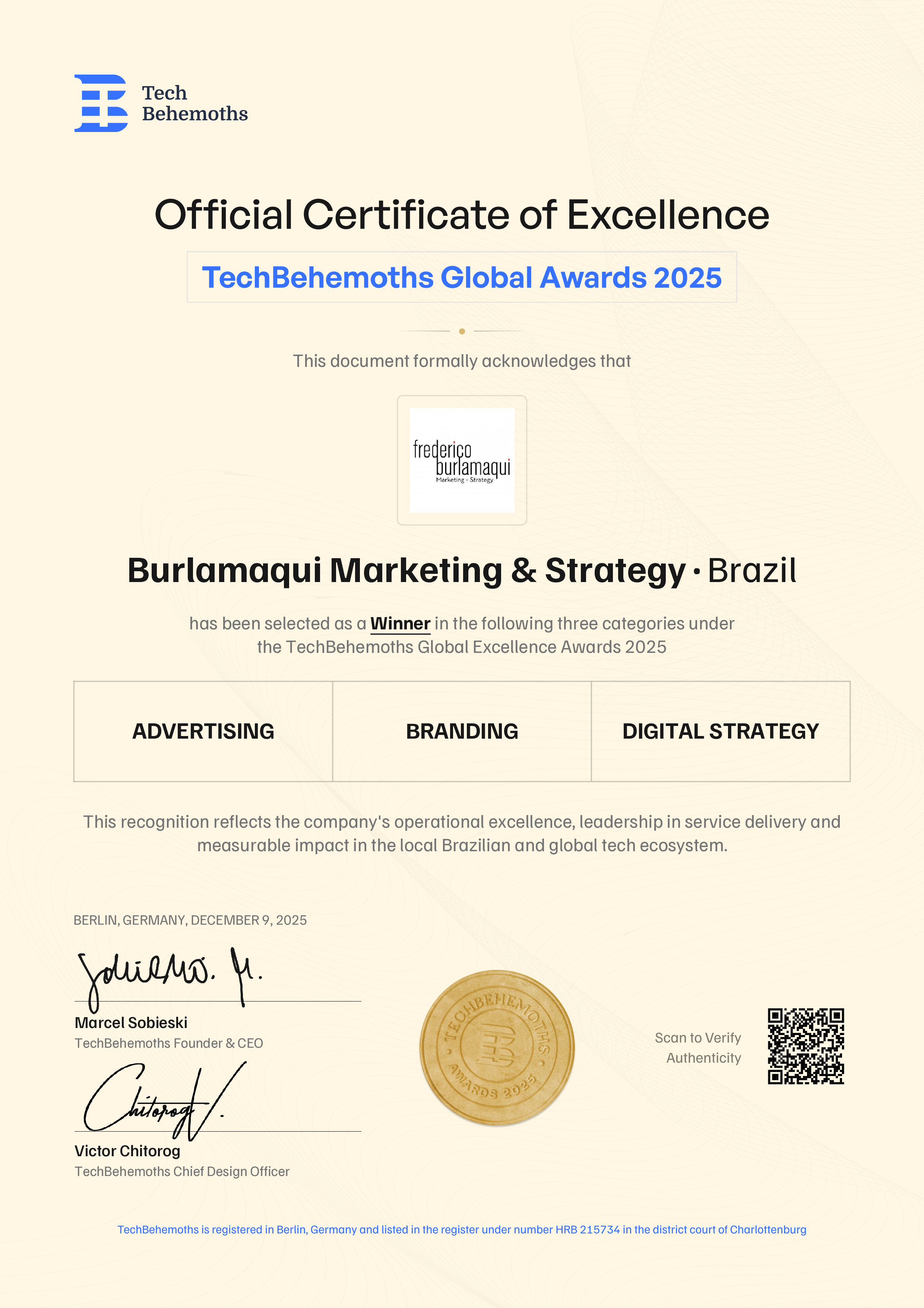 Burlamaqui Marketing & Strategy Certificate